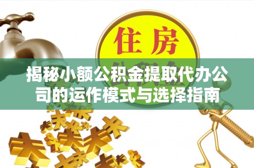 正宁揭秘小额公积金提取代办公司的运作模式与选择指南