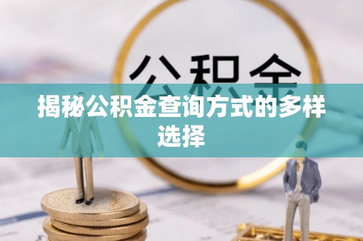 正宁揭秘公积金查询方式的多样选择