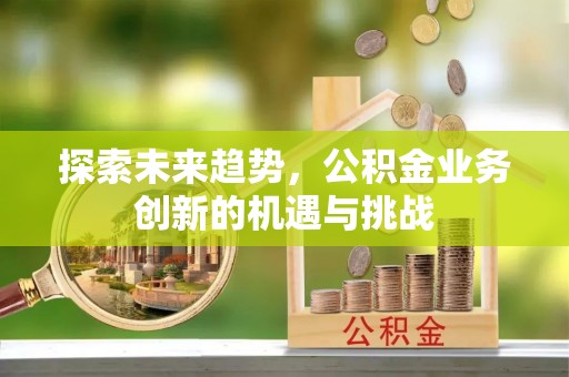 正宁探索未来趋势，公积金业务创新的机遇与挑战
